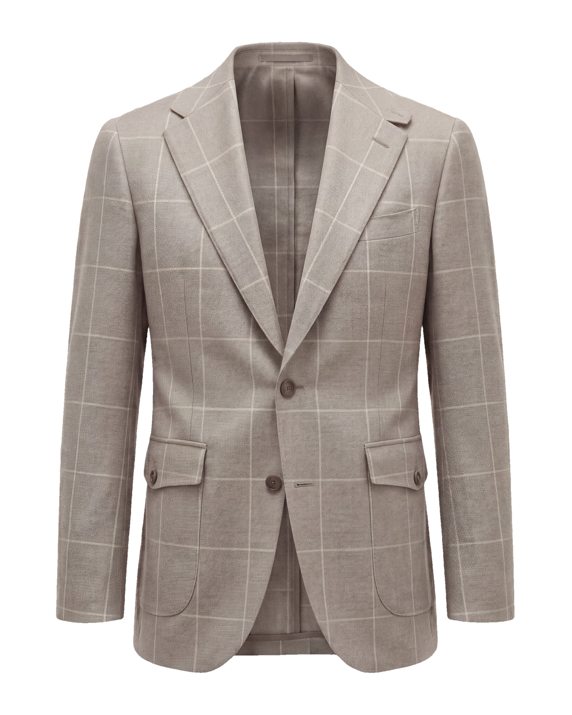 Taupe Windowpane Super 110s Blazer