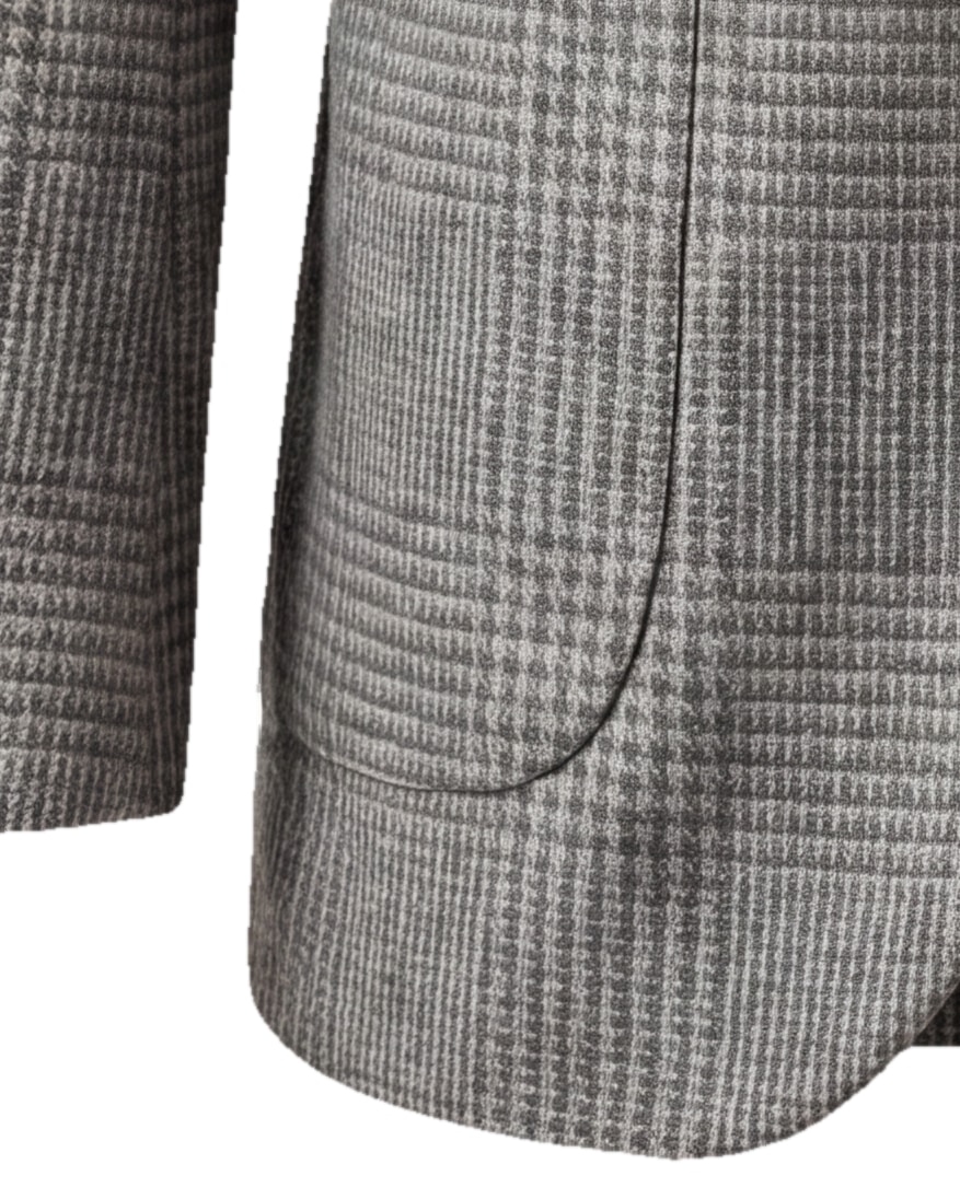 Grey Prince of Wales Blazer, cuff detail