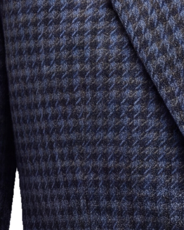 Dark Navy Houndstooth Blazer, fabric close-up