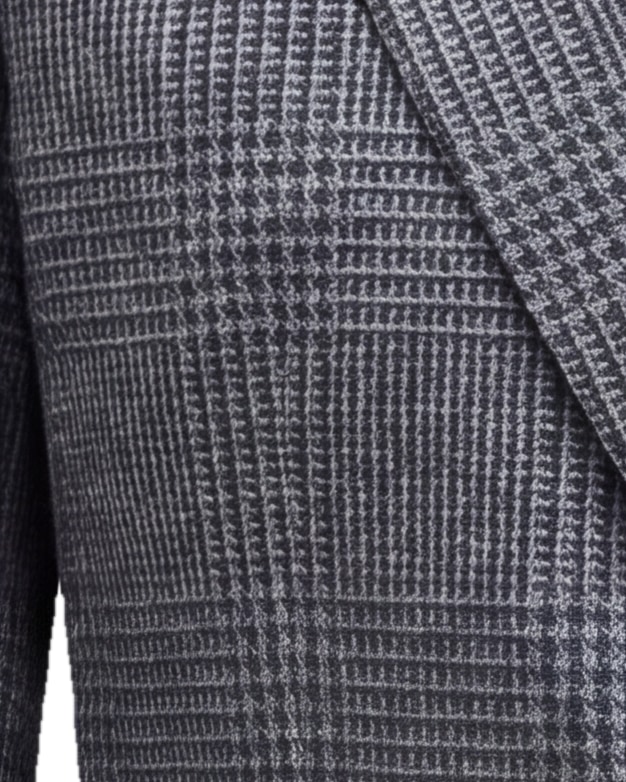 Dark Grey Prince of Wales Blazer, fabric close-up