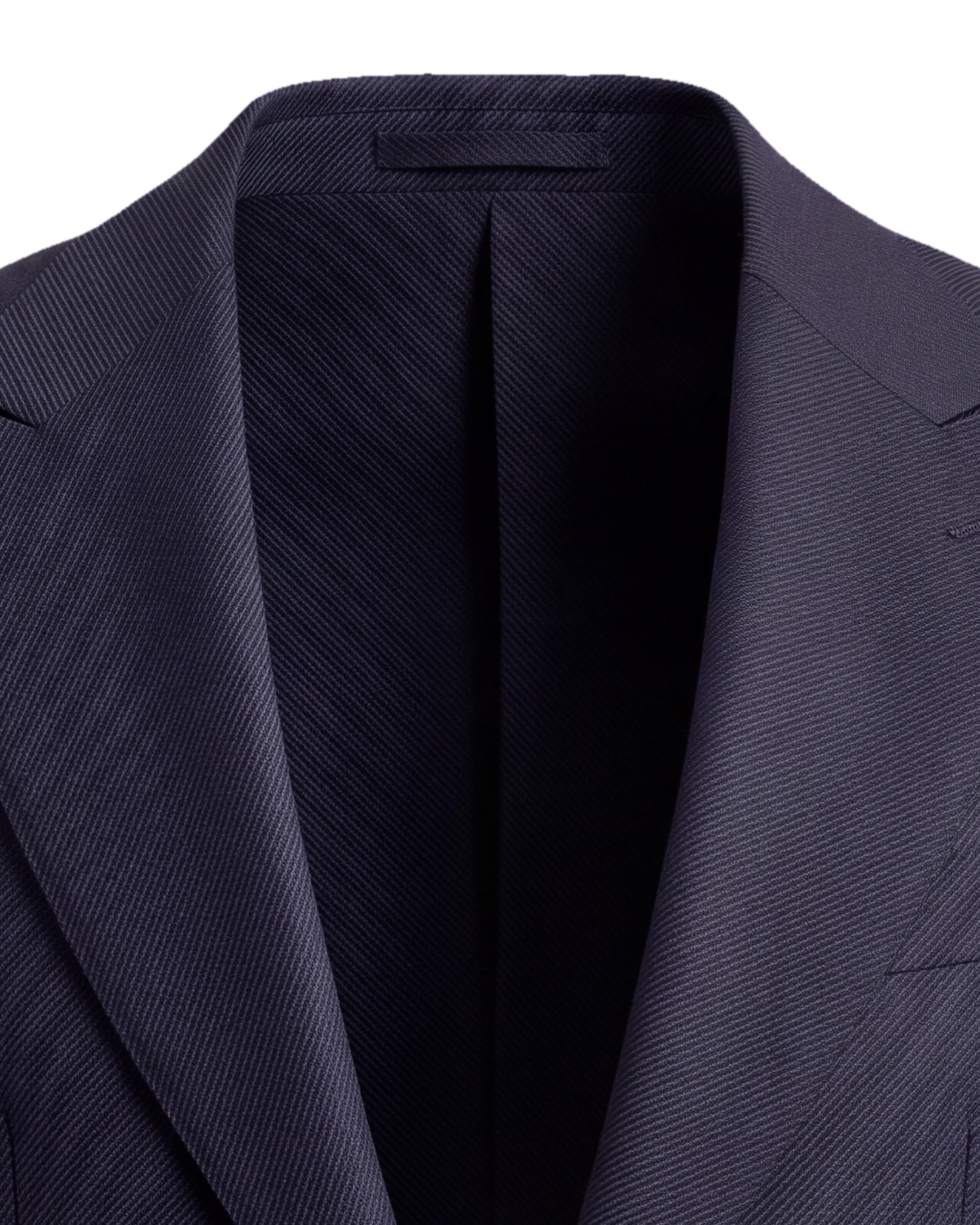 Dark Navy Jacket from Dugdale, collar detail