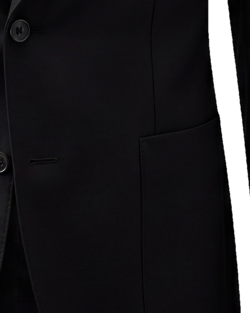 Black Super 110s Jacket from Filarte in 275 g, pocket detail