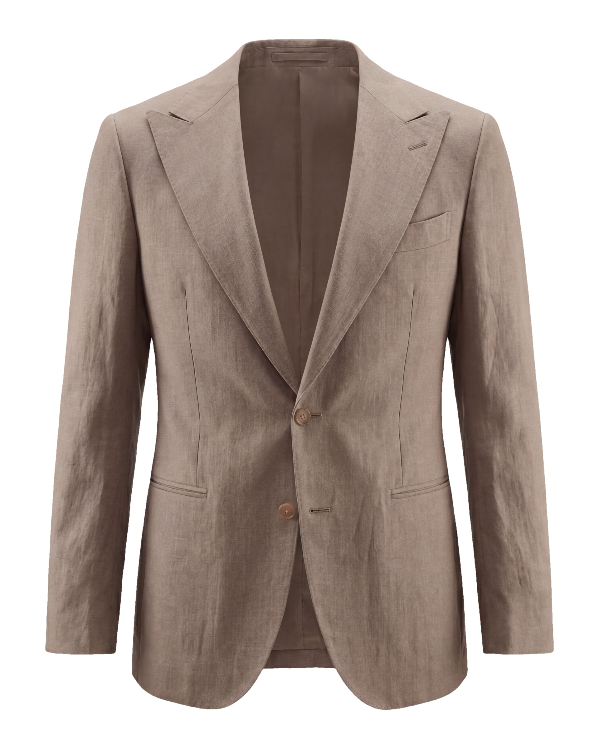 Taupe blazer i uld, silke og hør, Taupe jakke