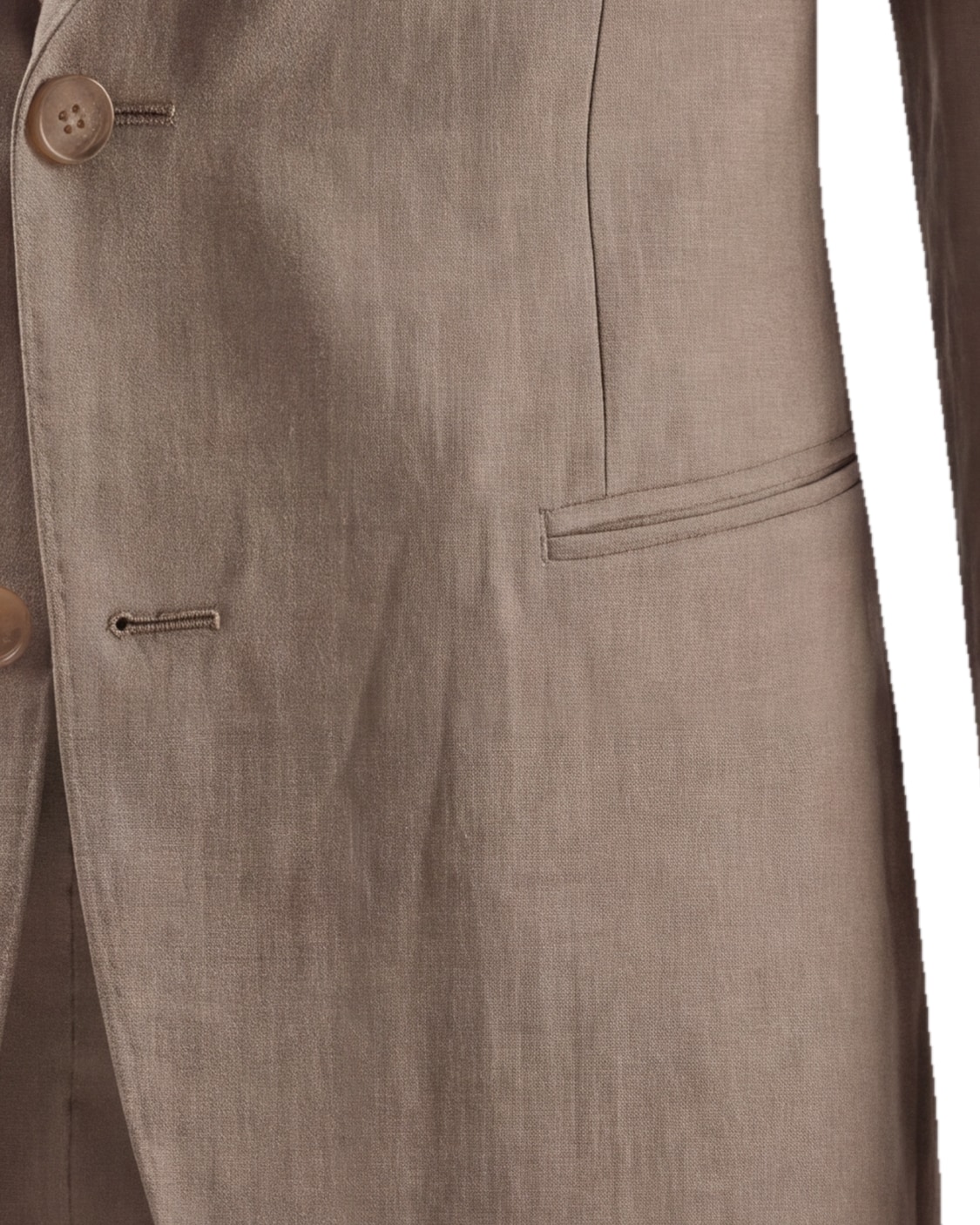 Taupe jakke, detalje af lommen