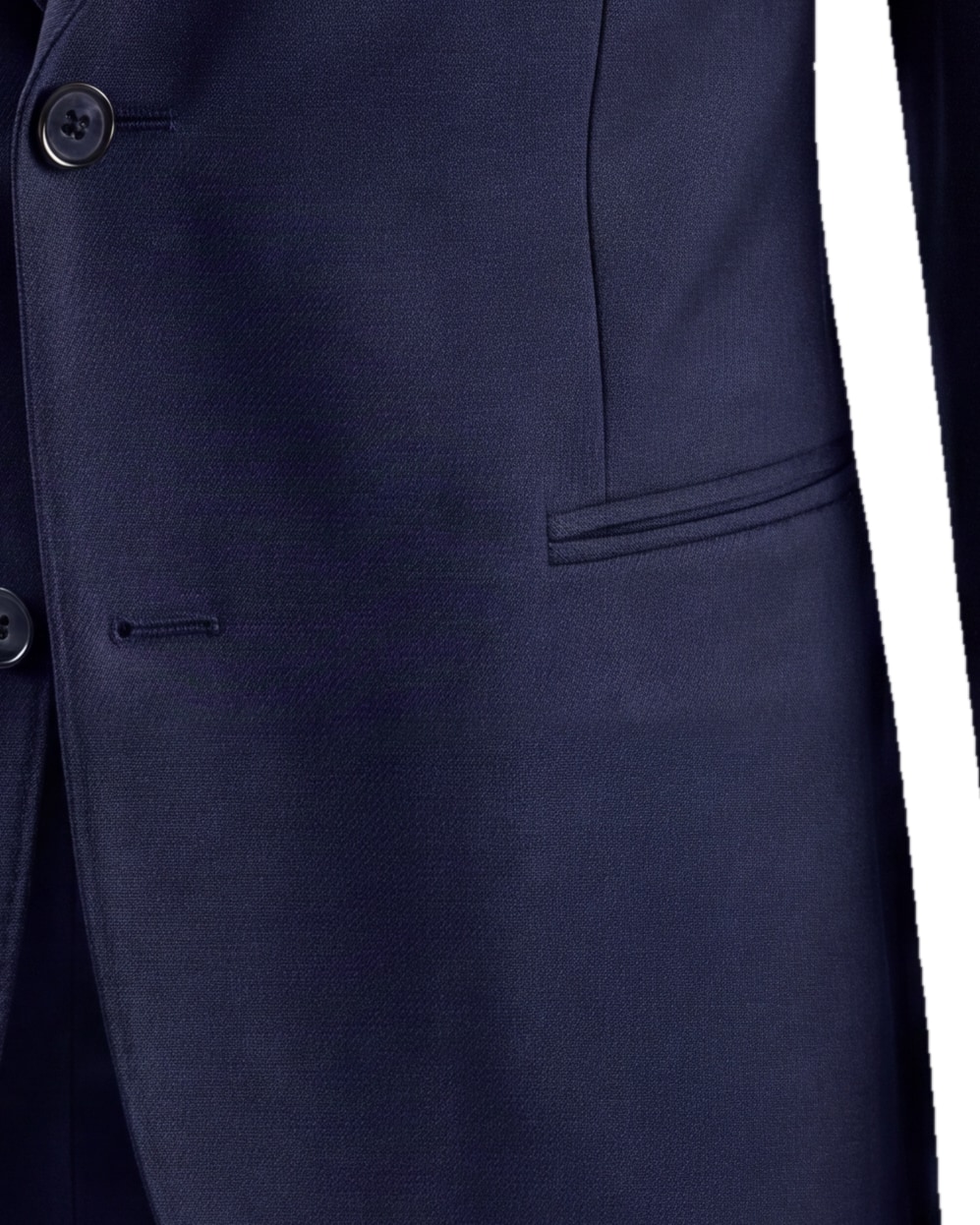 Navy Super 130s Jacket, pocket detail