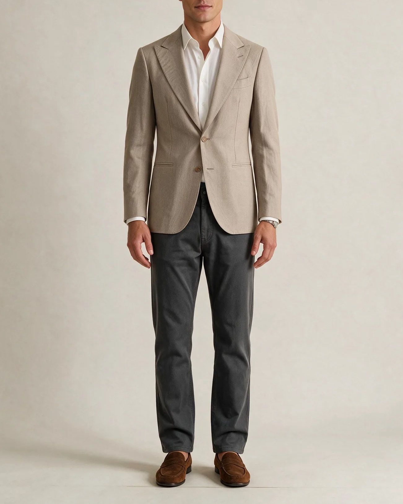 Light Sand Jacket, on model
