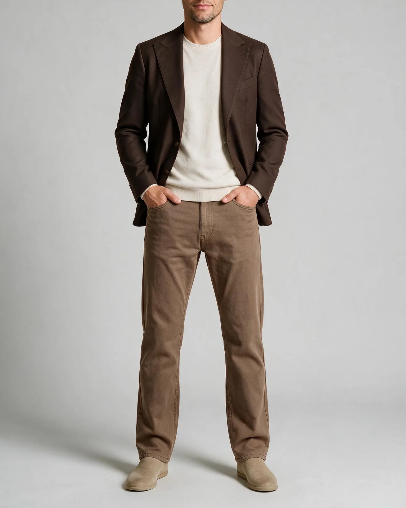 Mørkebrun blazer, Mørkebrun jakke, på model