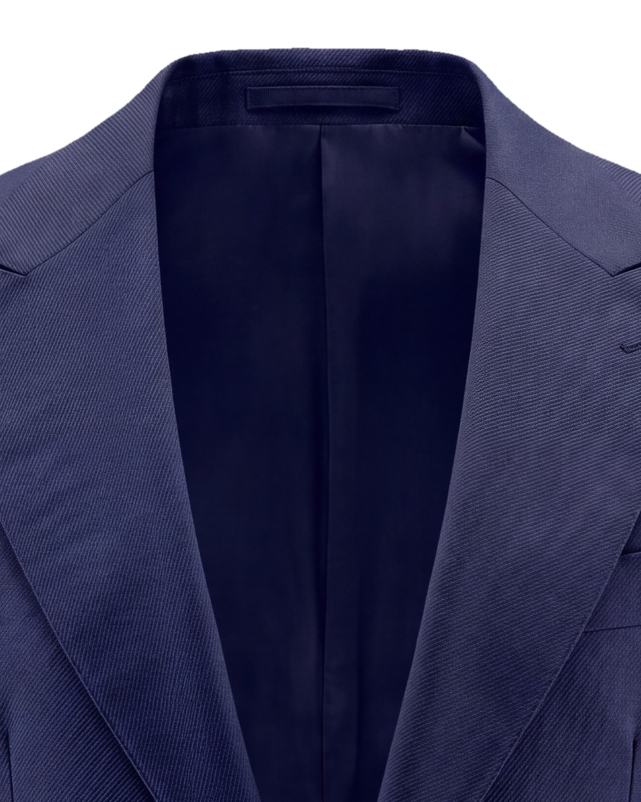 Navy Virgin Wool Blazer, Navy Jacket, collar detail