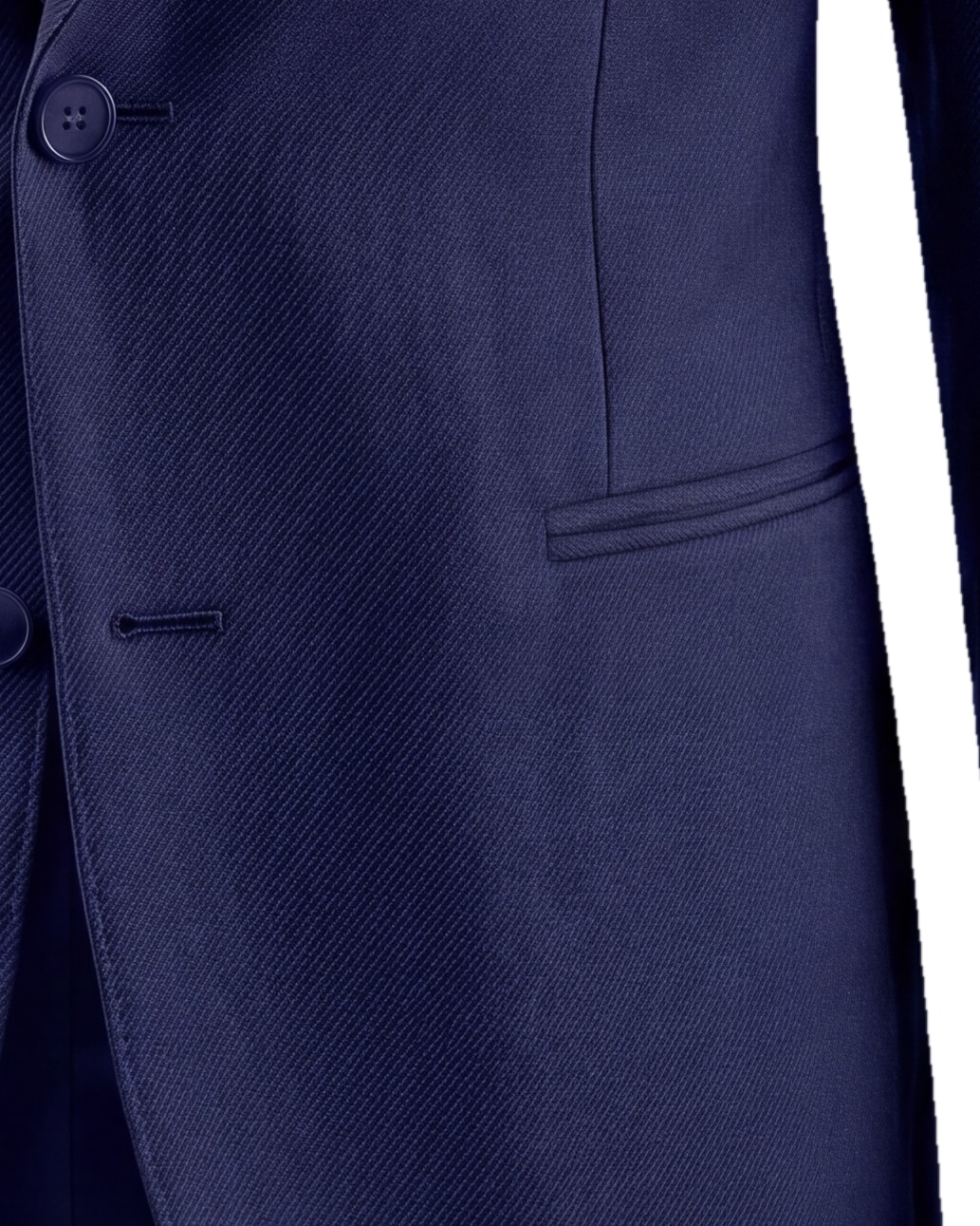 Navy Virgin Wool Blazer, Navy Jacket, pocket detail