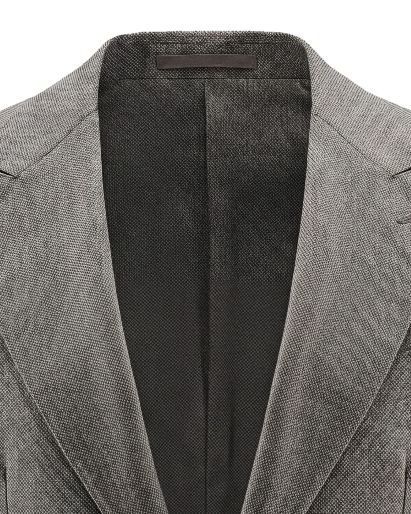 Light Grey-Beige Super 110s Jacket, collar detail