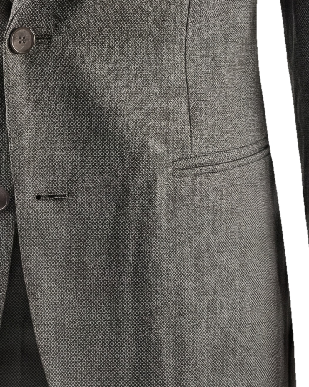 Light Grey-Beige Super 110s Jacket, pocket detail