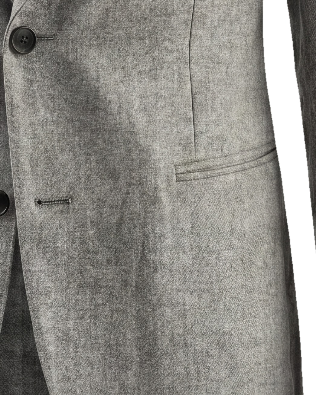 Lysegrå tonal jakke, detalje af lommen