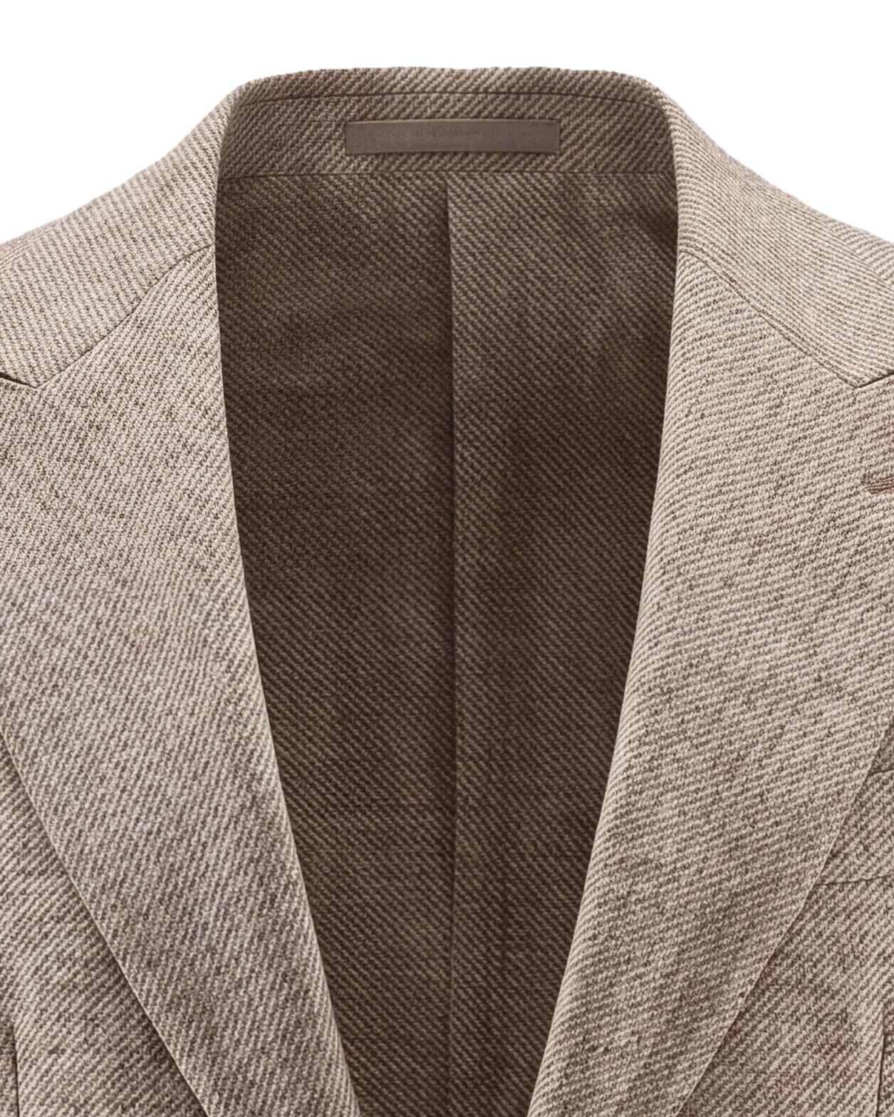 Taupe Herringbone Jacket from Drago, collar detail