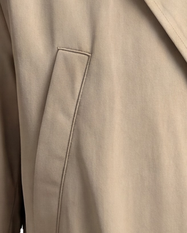 Sandbeige Field Jacket with Zip, fabric close-up