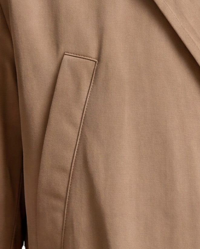 Camel Field Jacket with Zip, fabric close-up