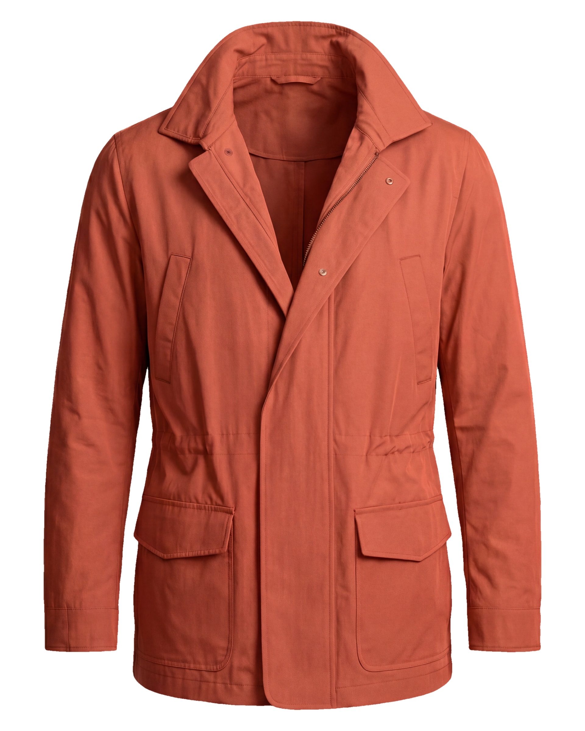 Rødbrun Field jacket med lynlås