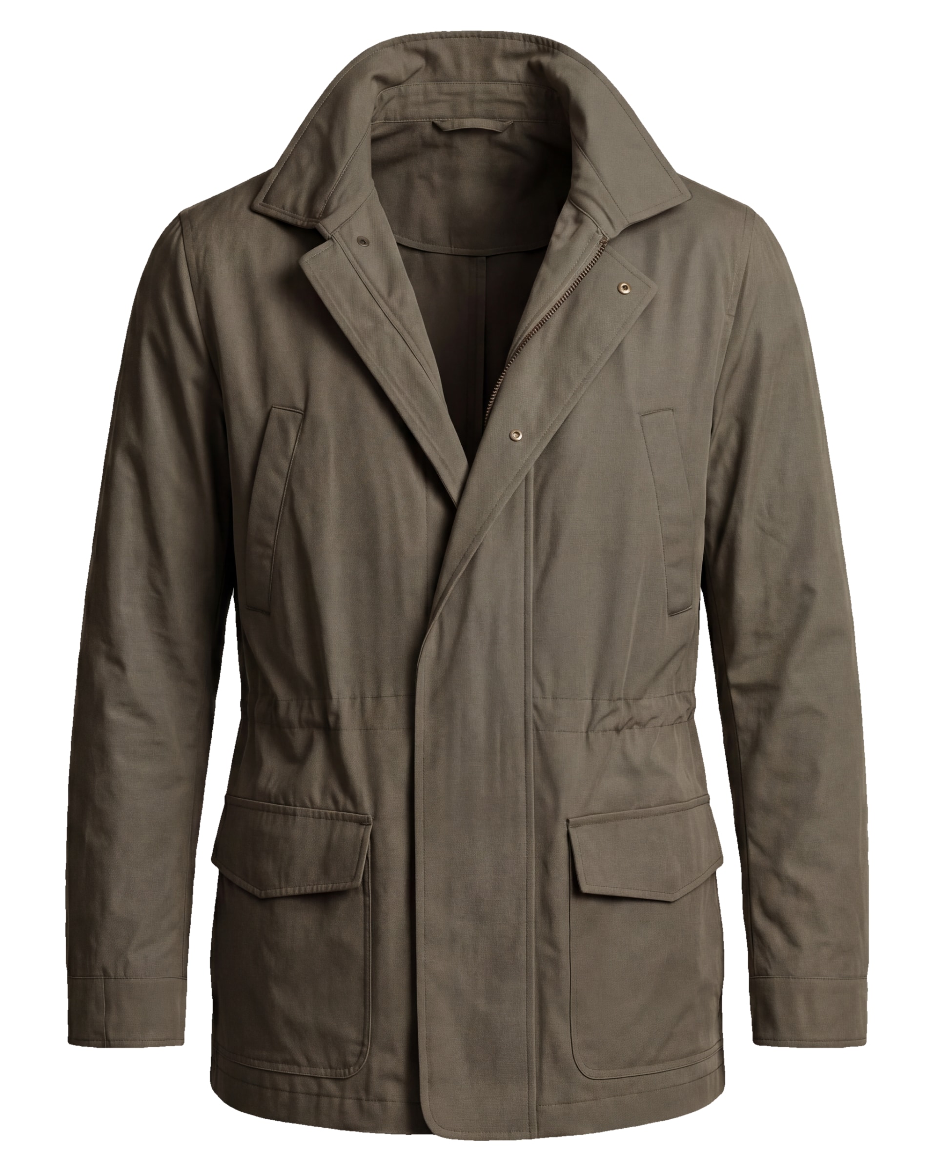 Khakigrøn Field jacket med lynlås