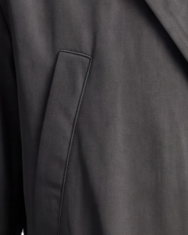 Dark Grey-Brown Field Jacket with Zip, fabric close-up