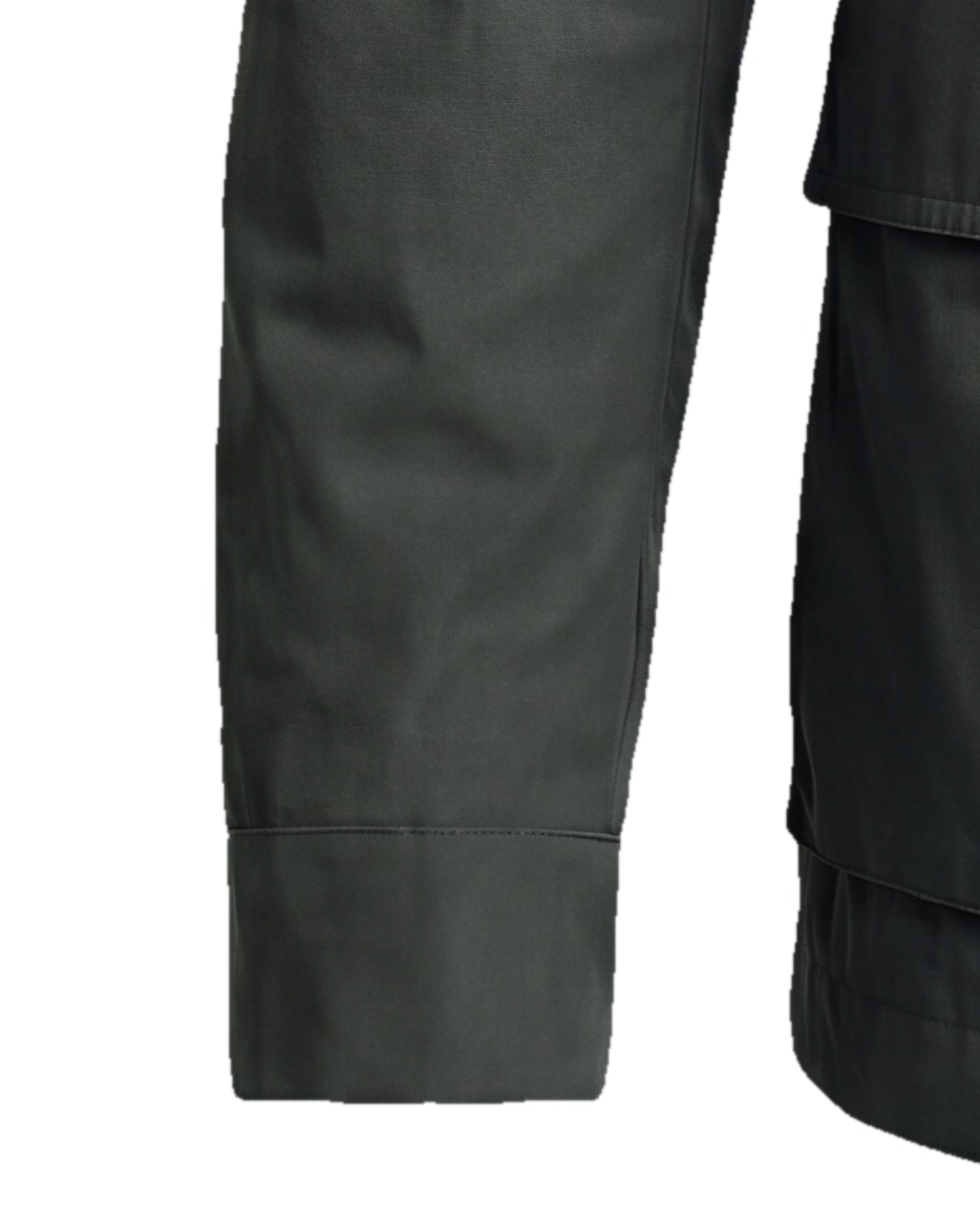 Forest Green Field Jacket with Stand Collar, cuff detail