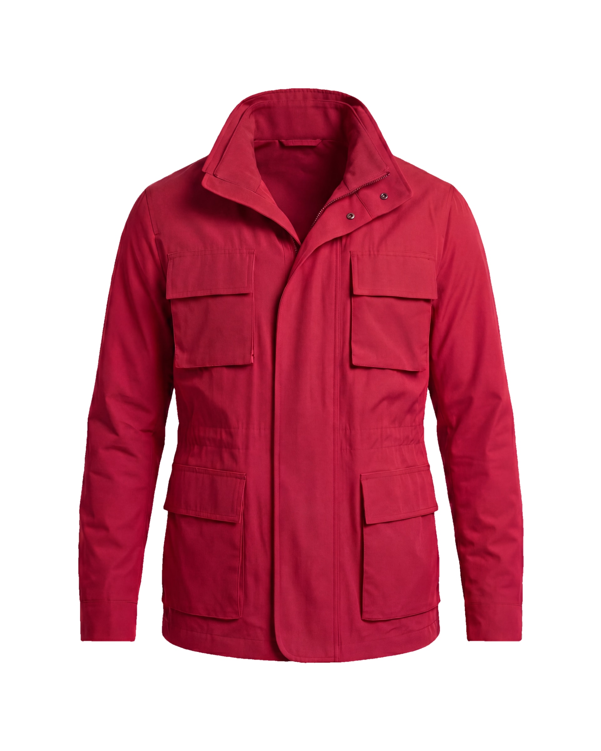 Rust-Brown Field Jacket with Stand Collar