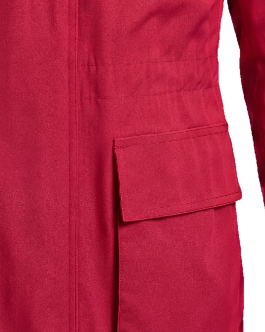 Rust-Brown Field Jacket with Stand Collar, pocket detail