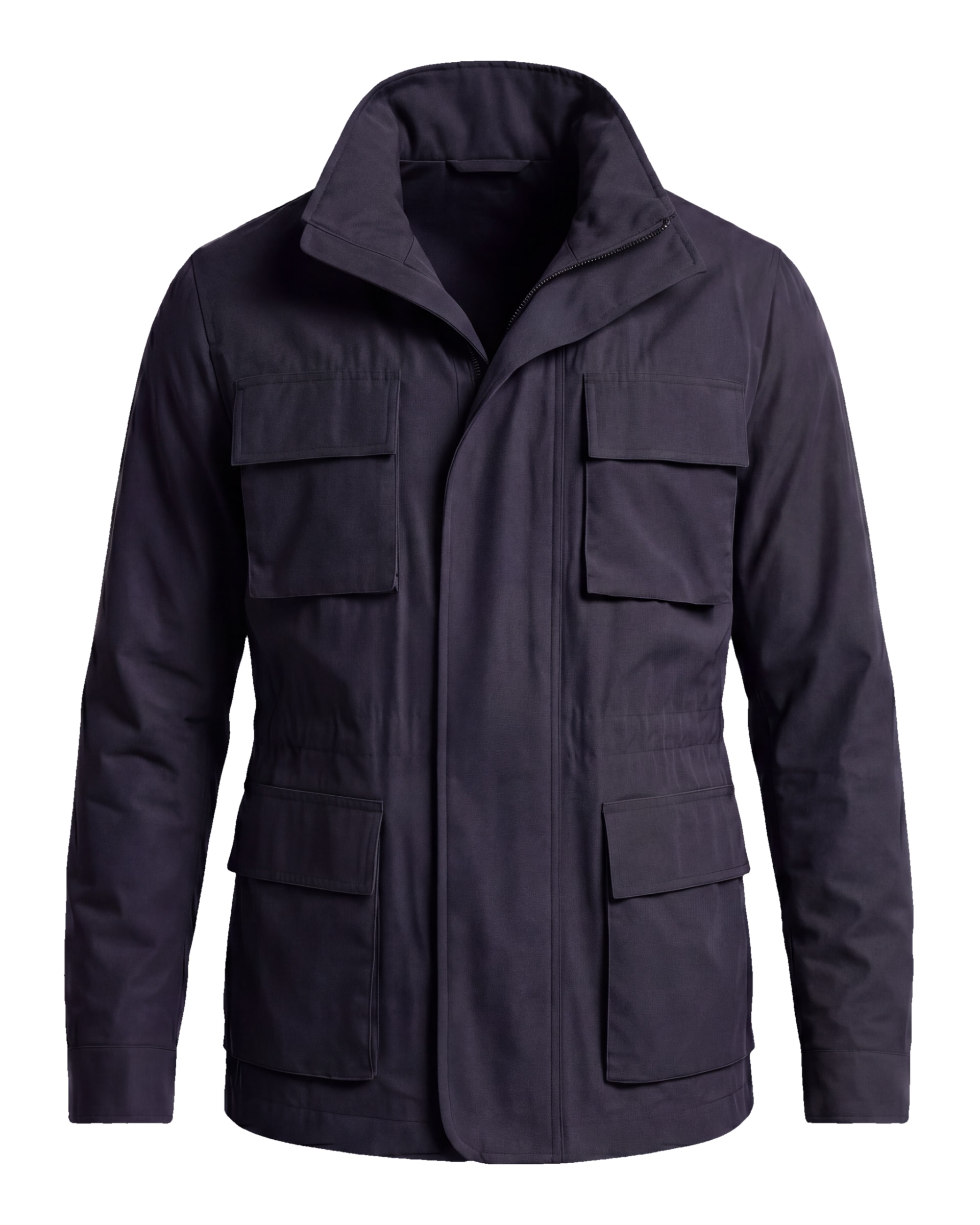 Mørk marineblå Field jacket med ståkrave