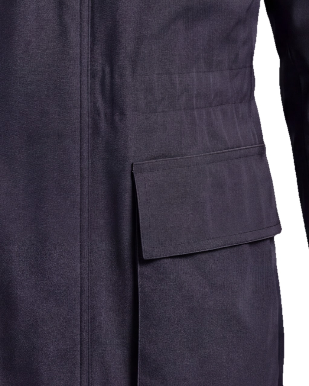 Mørk marineblå Field jacket med ståkrave, detalje af lommen