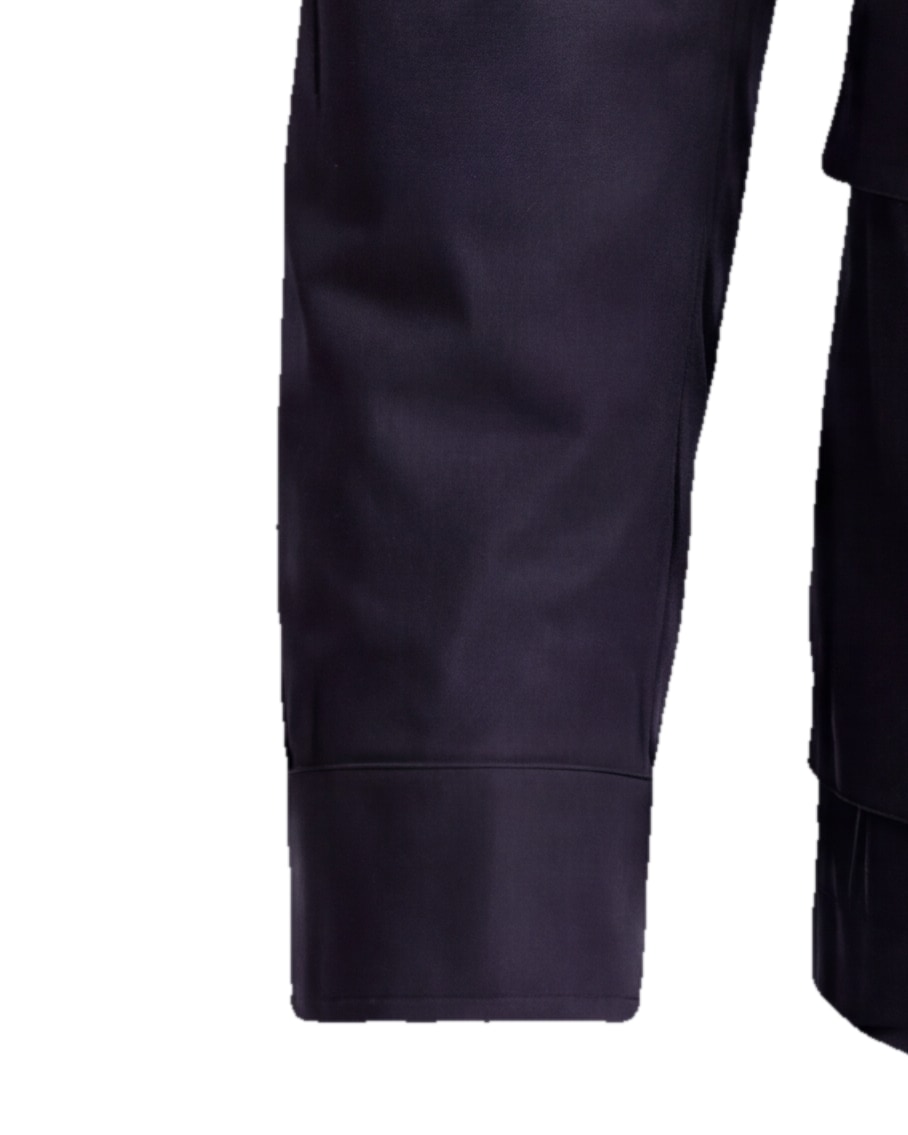 Mørk marineblå Field jacket med ståkrave, detalje af manchetten