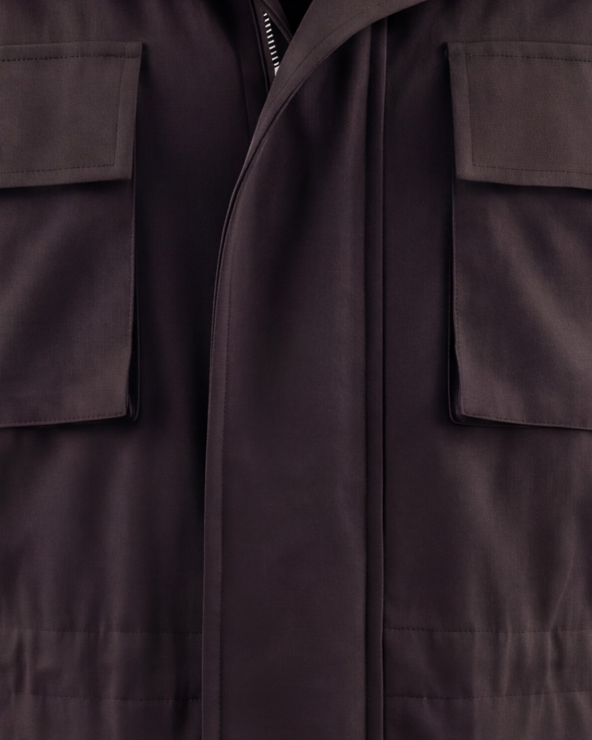 Black-Brown Field Jacket with Stand Collar, front view