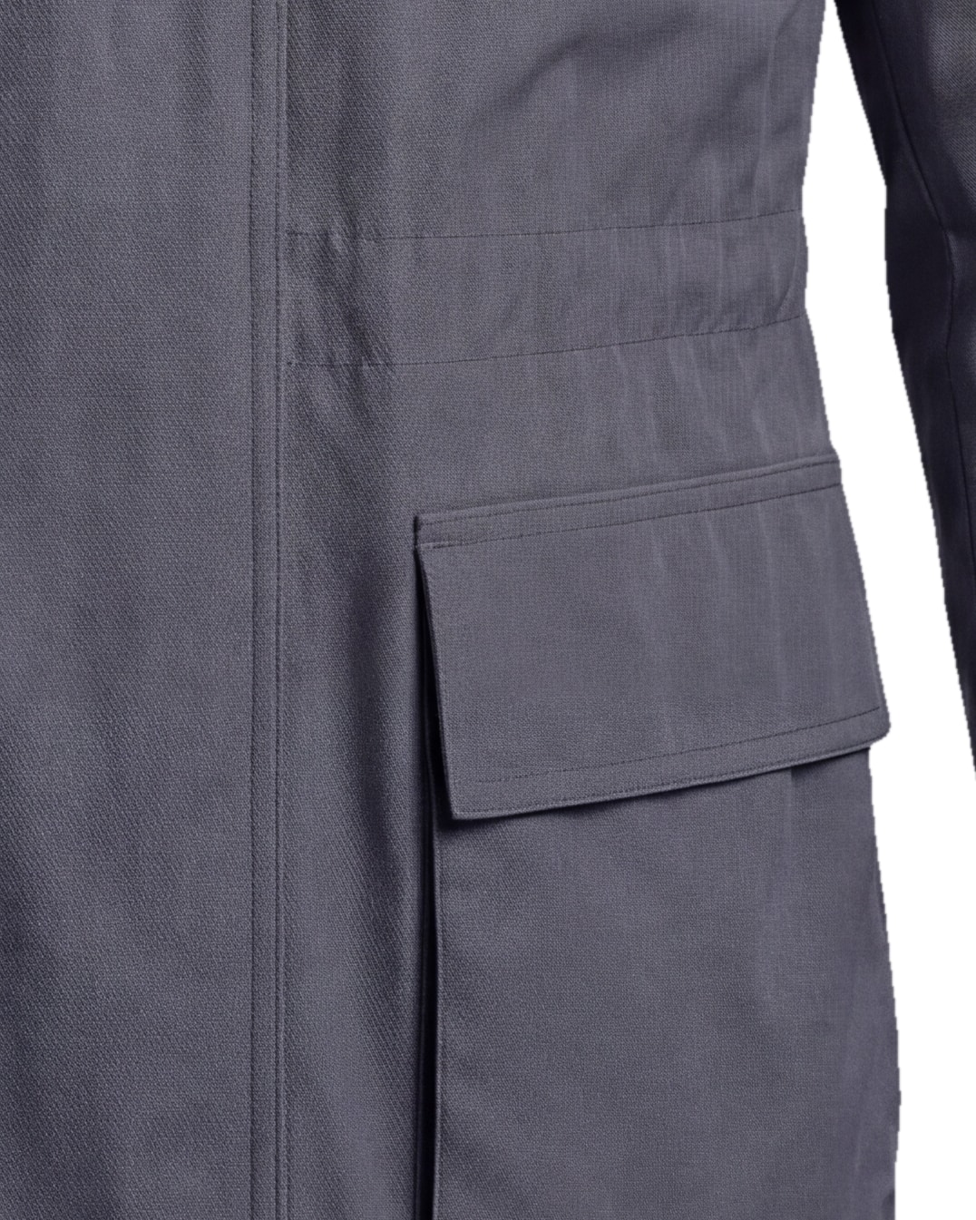 Stålgrå Field jacket med ståkrave, detalje af lommen