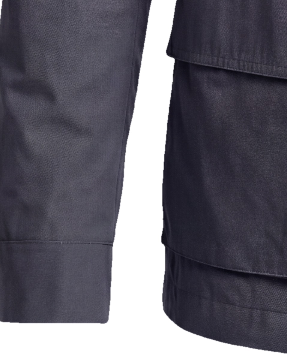 Stålgrå Field jacket med ståkrave, detalje af manchetten