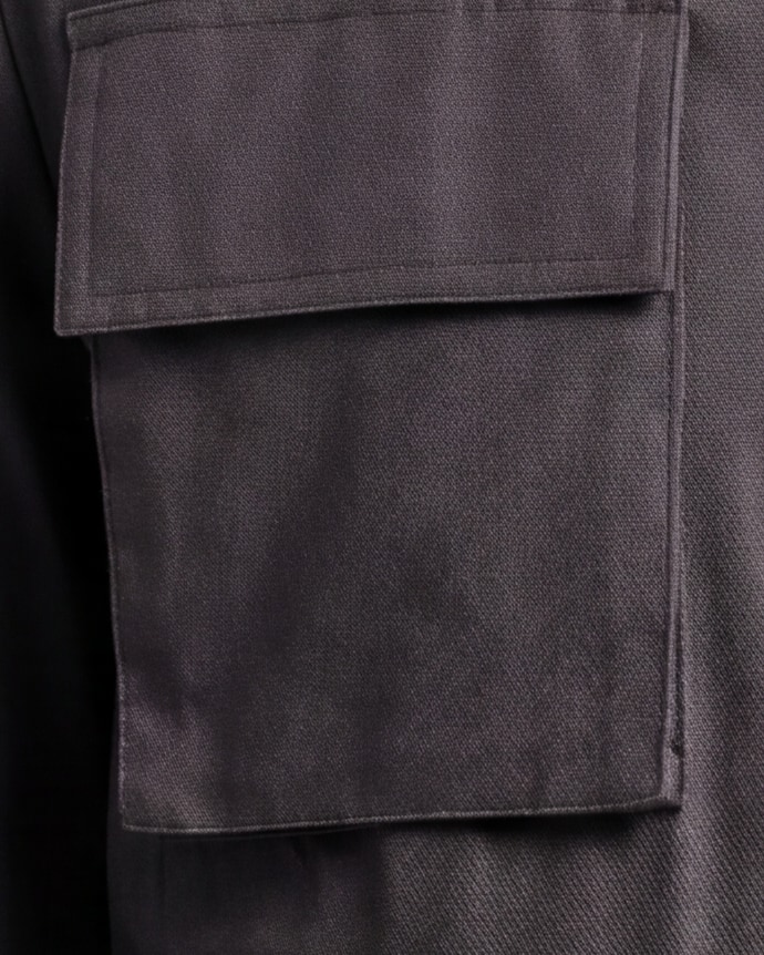 Dark Taupe Field Jacket with Stand Collar, fabric close-up