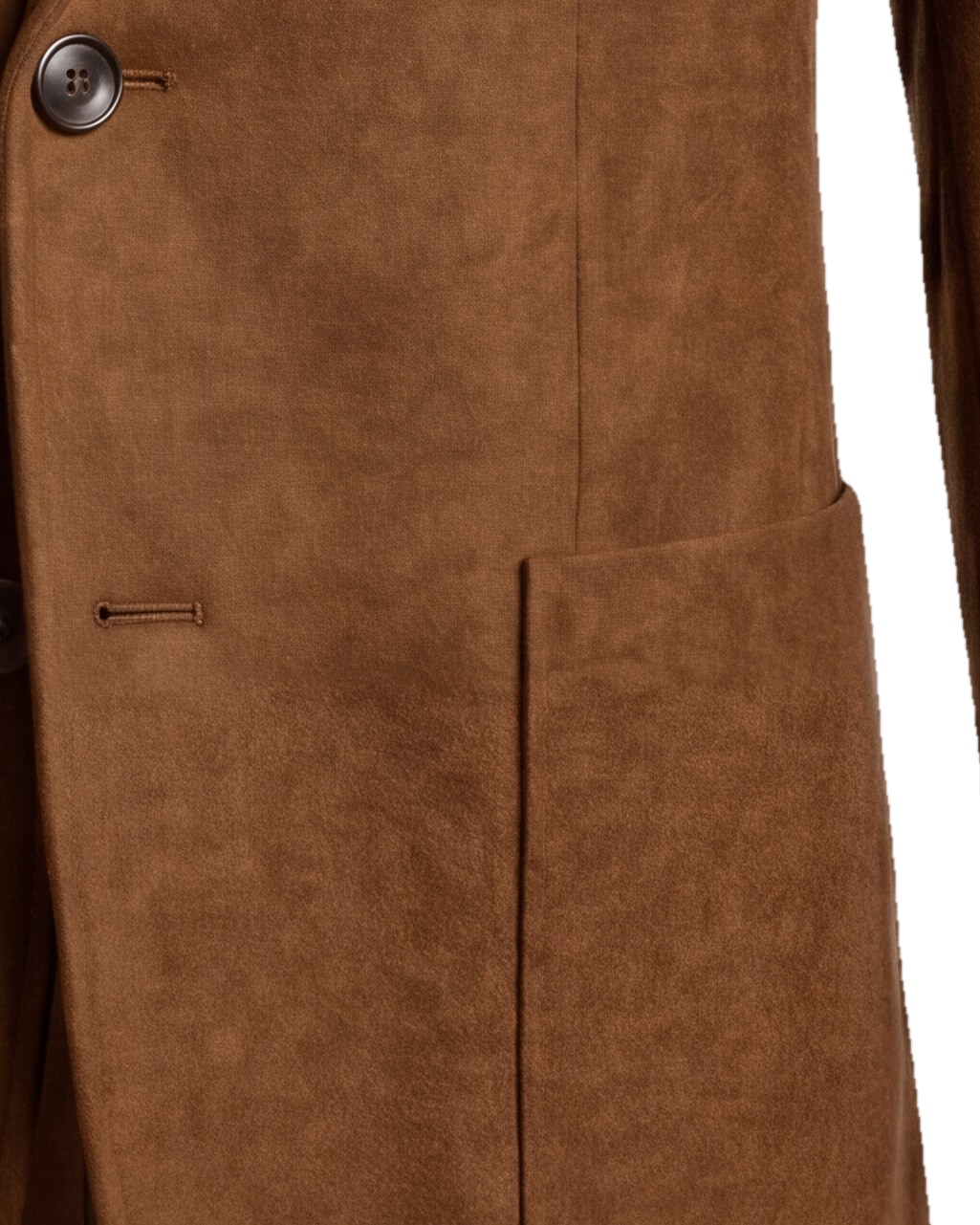 Cognacbrun Hybrid jakke, detalje af lommen
