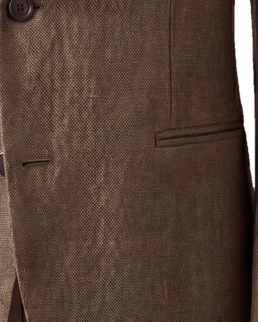 Grey-Brown Linen Jacket from TBM / TFM, pocket detail
