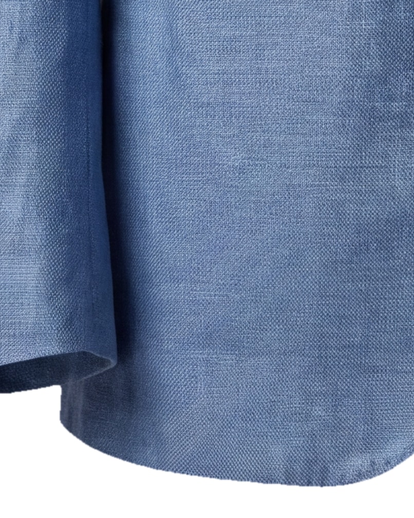 Mid Blue Linen Jacket, cuff detail