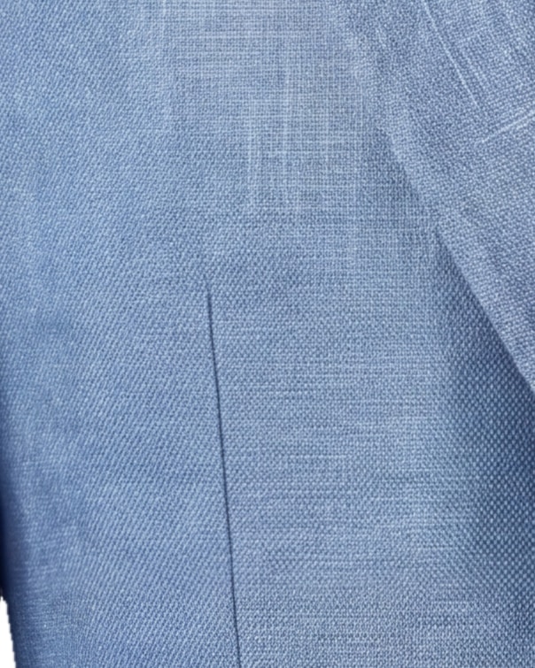 Mid Blue Linen Jacket, fabric close-up