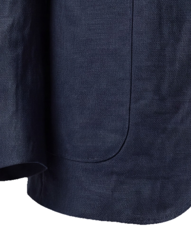 Dark Navy Linen Jacket, cuff detail