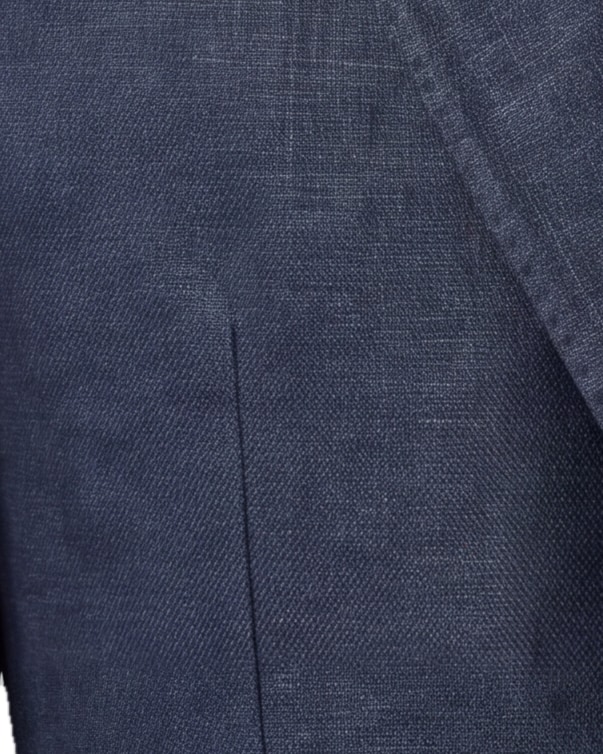 Dark Navy Linen Jacket, fabric close-up
