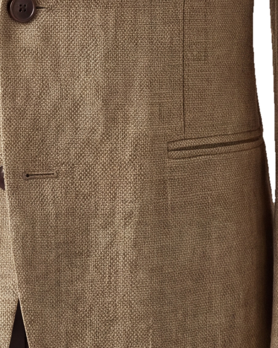 Sand Linen Jacket from Brisbane Moss, pocket detail