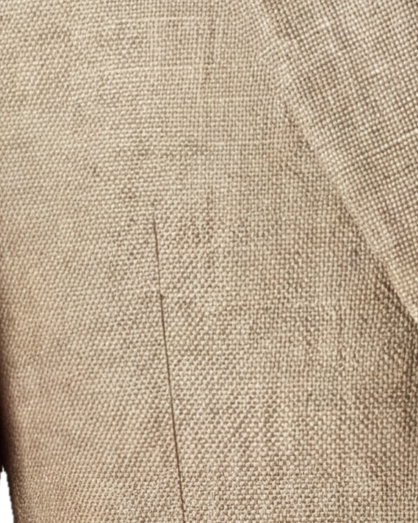 Sand Linen Jacket from Brisbane Moss, fabric close-up