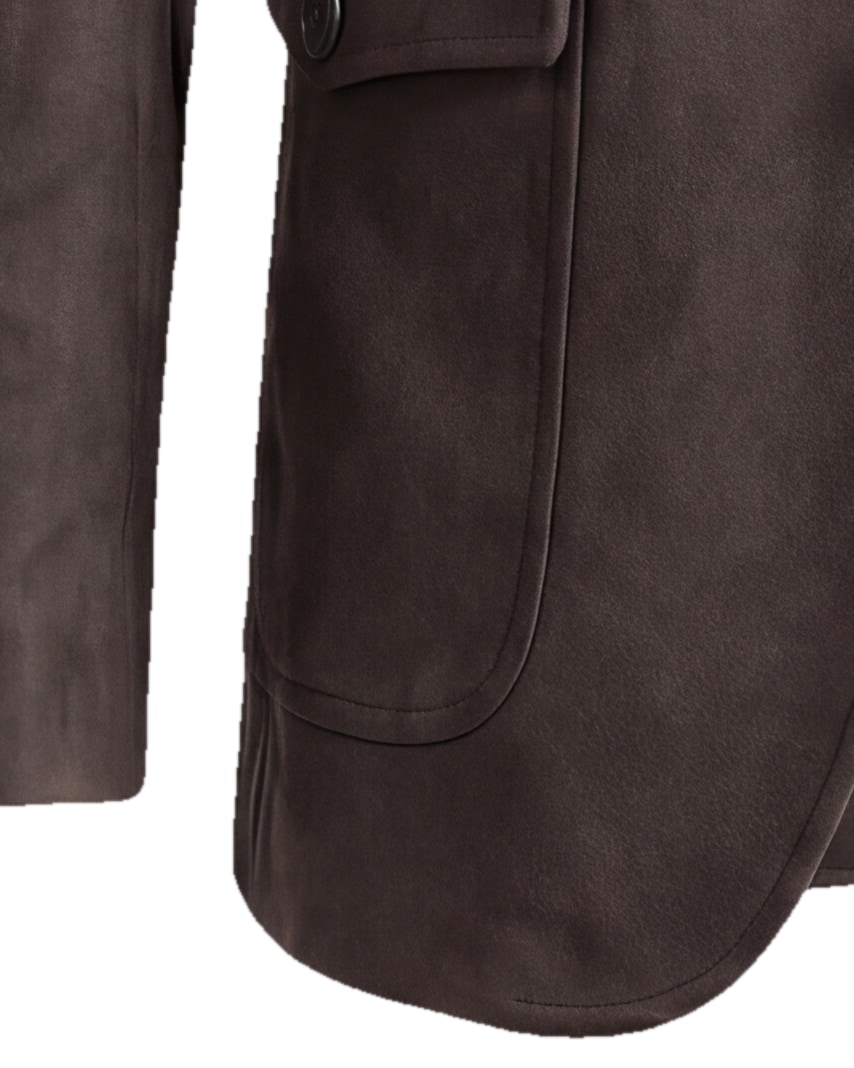 Dark Brown Suede Jacket, cuff detail