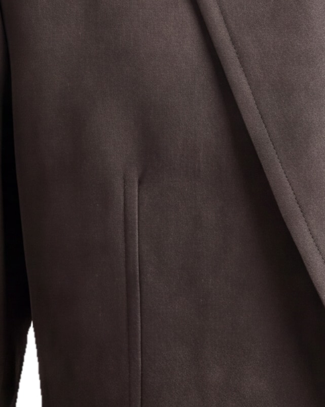 Dark Brown Suede Jacket, fabric close-up