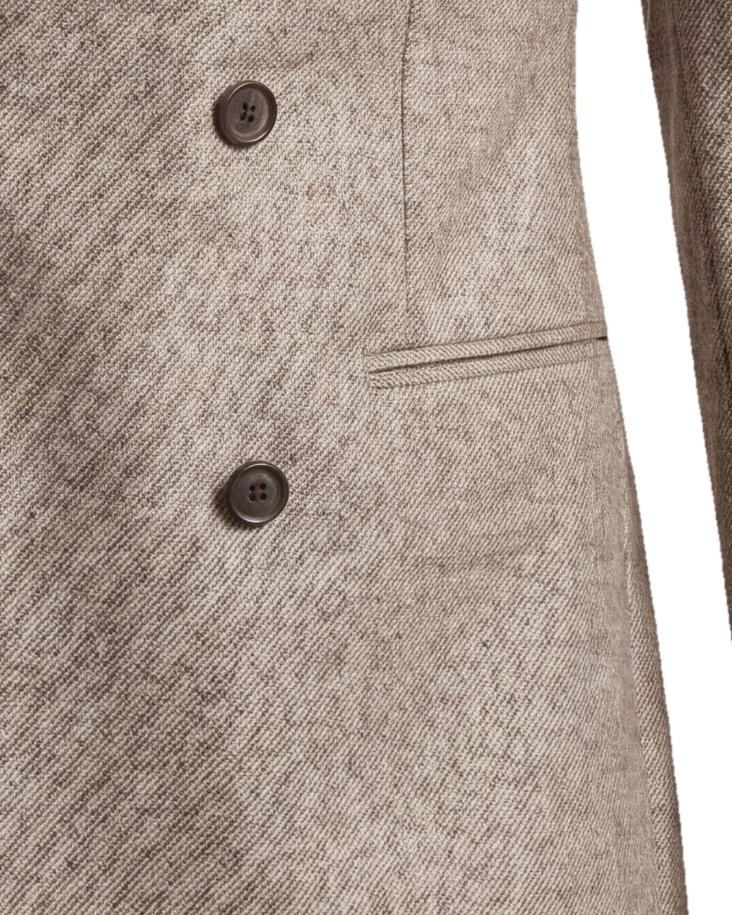 Taupe Double-Breasted Jacket from Drago, pocket detail