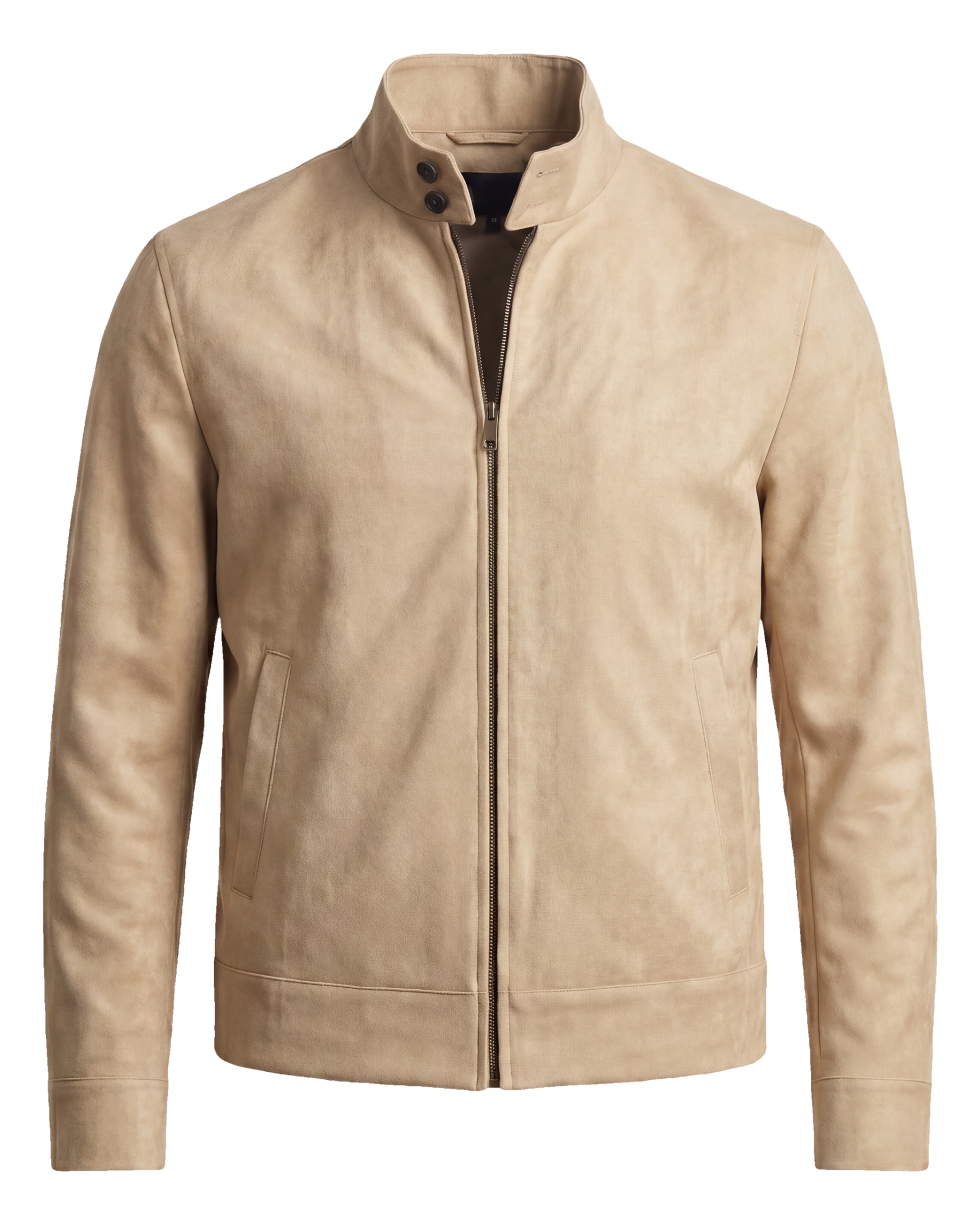 Sand Vegan Suede Harrington Jacket