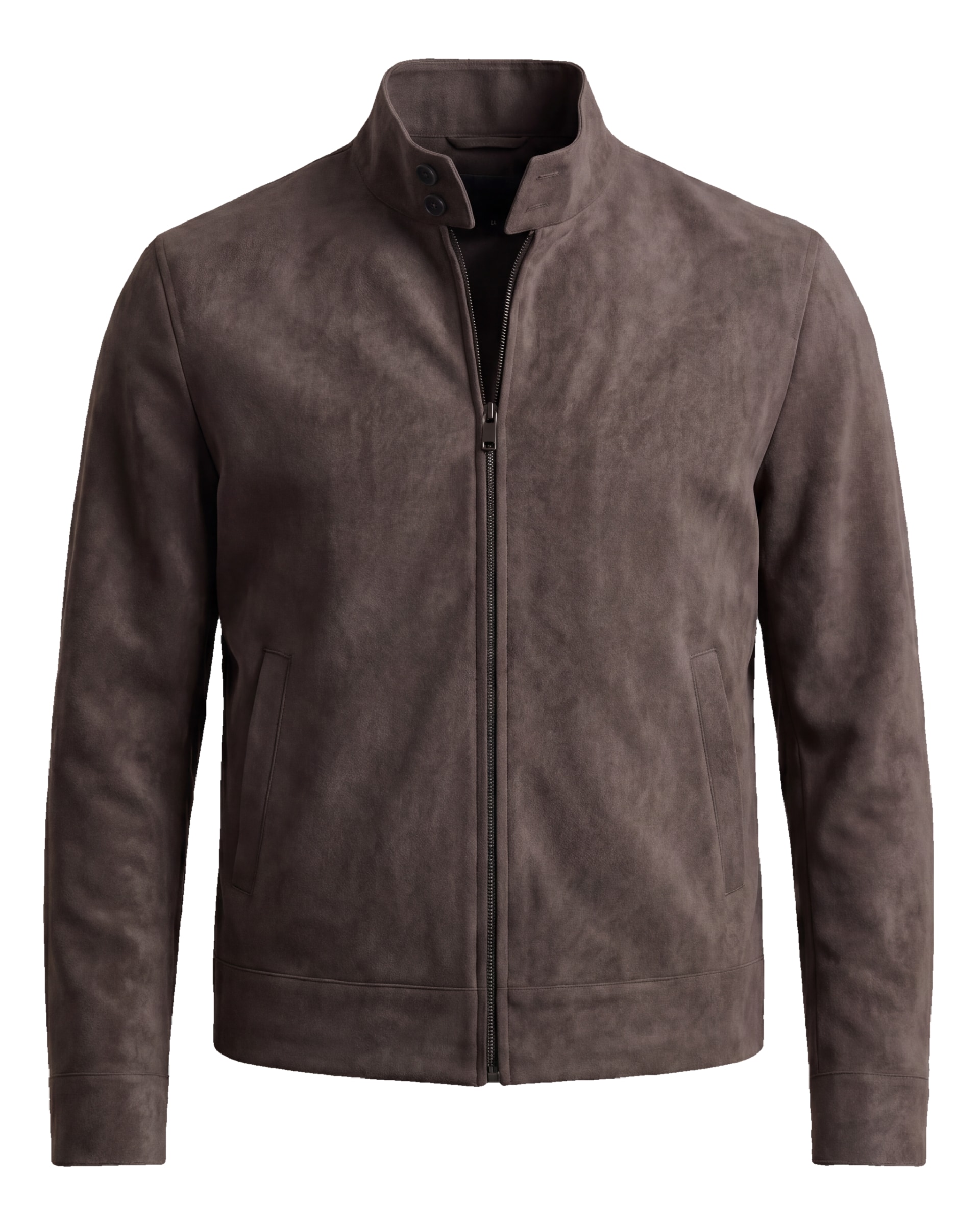 Dark Taupe Suede Harrington Jacket