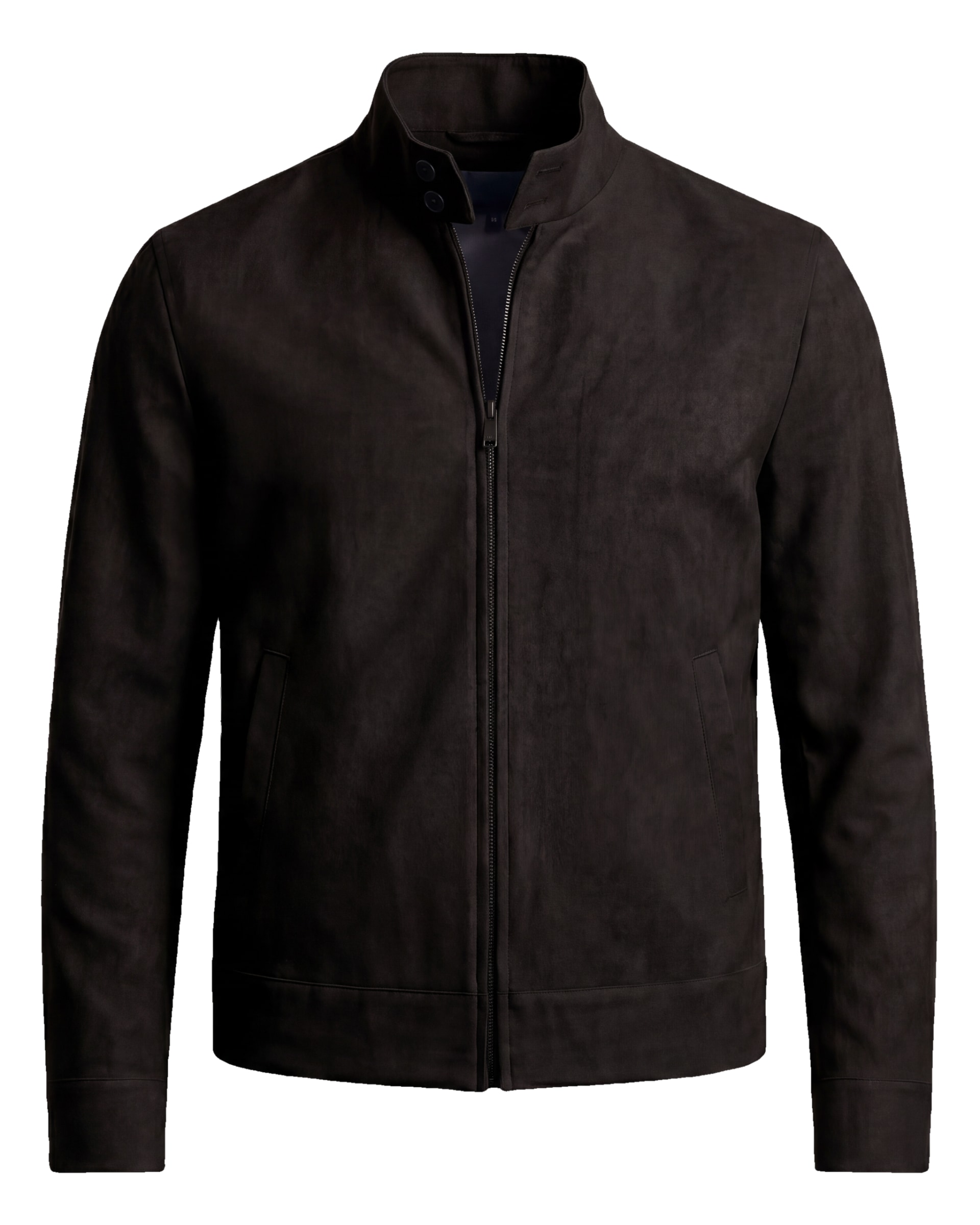 Dark Brown Vegan Suede Harrington Jacket