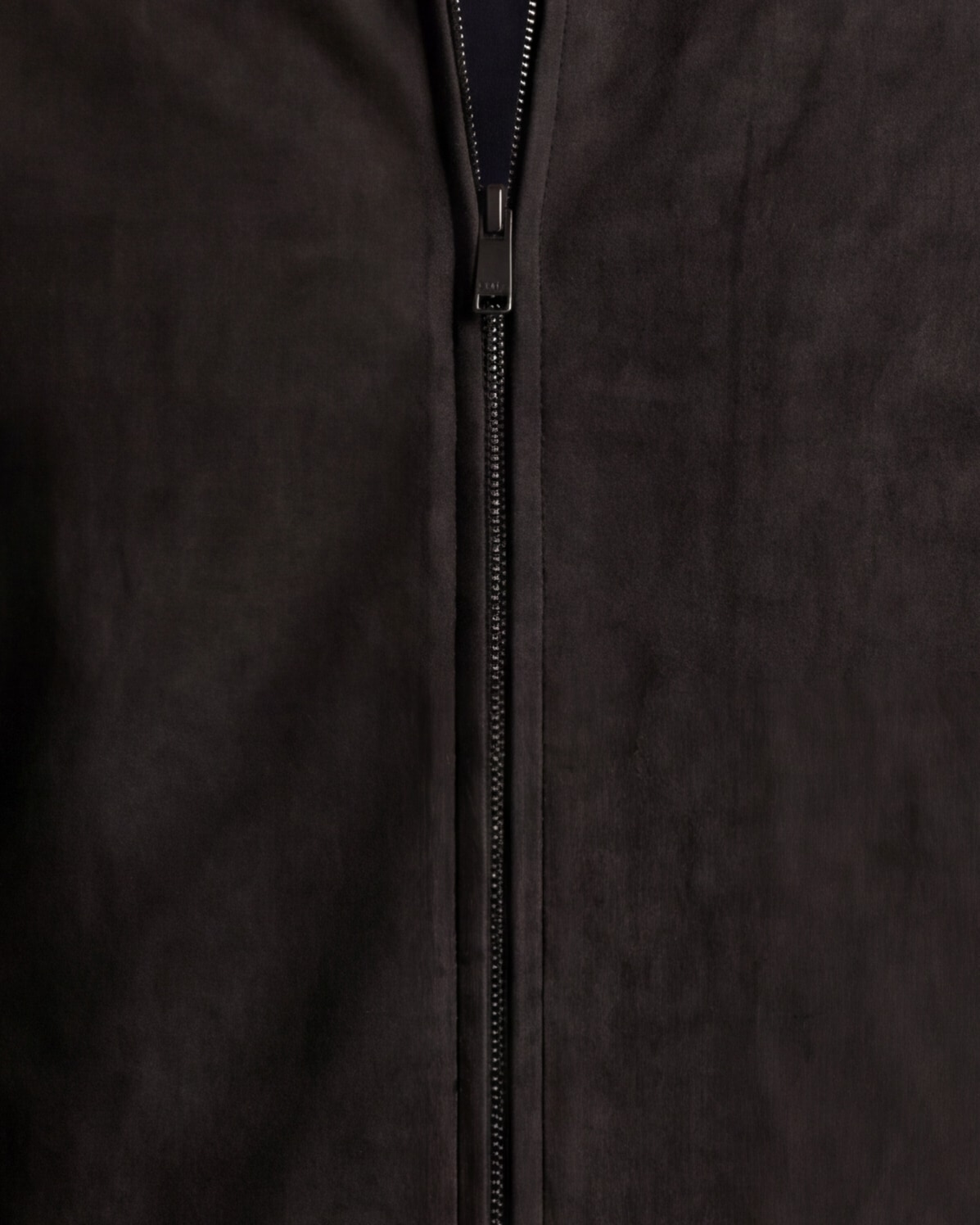 Dark Brown Vegan Suede Harrington Jacket, front view
