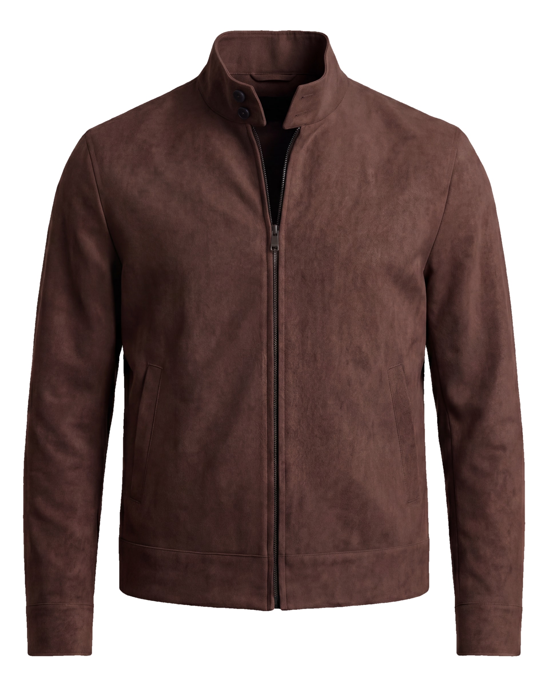 Cognacbrun Harrington-jakke i ruskind