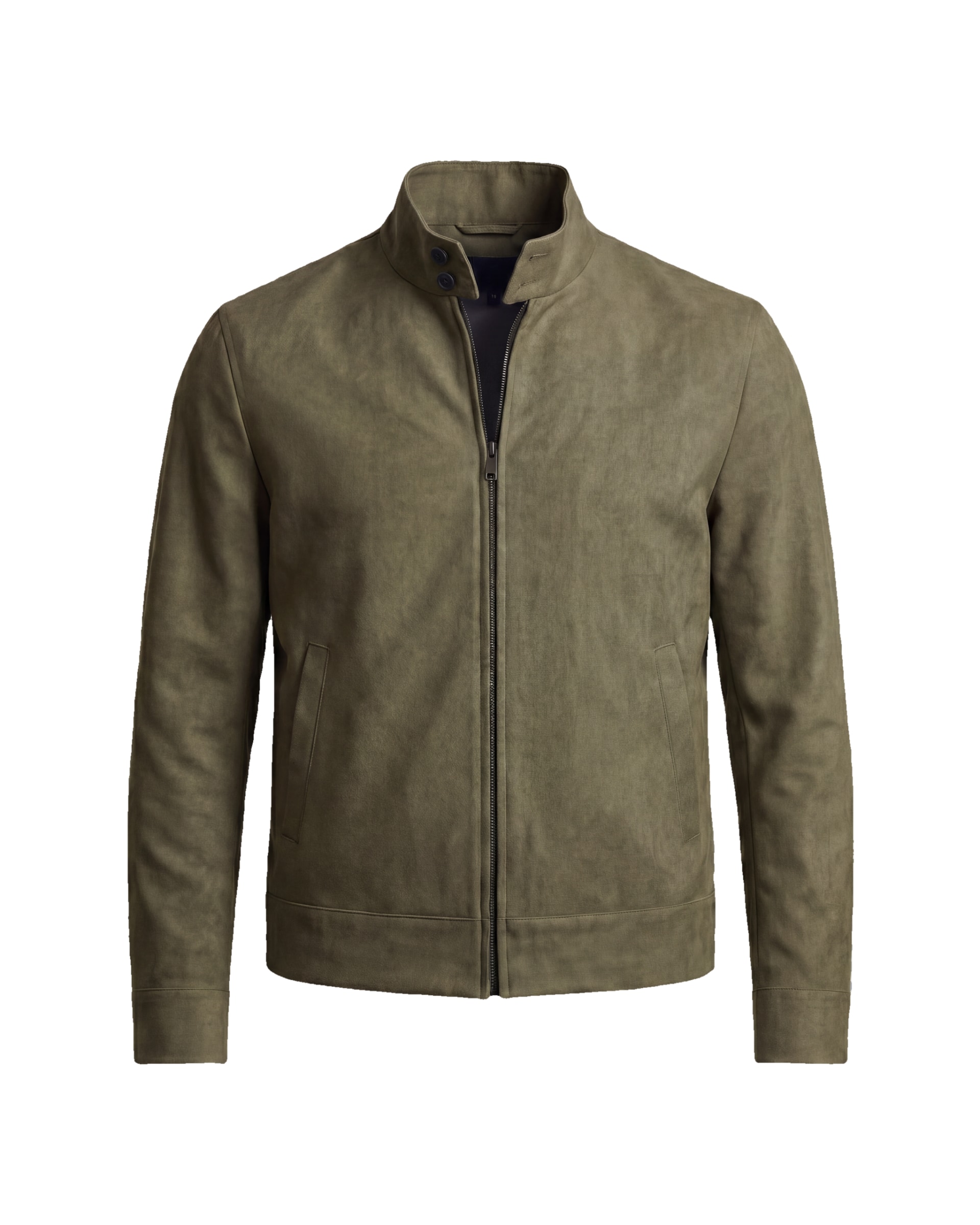Olive Green Suede Harrington Jacket
