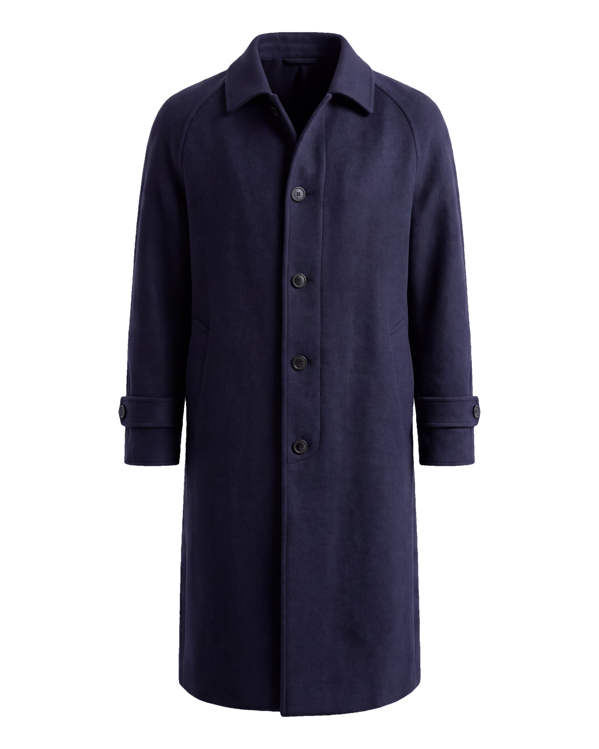 Navy Long Wool Coat